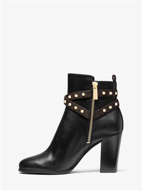 preston studded leather ankle boot michael kors|Michael Kors Preston Studded Leather Boot .